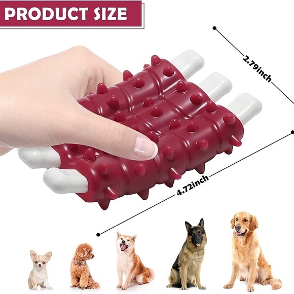 Dog Chew Toys Durable Nylon Aggressive Chewers Clean Teeth Lamb Chop - Picture 2 of 7